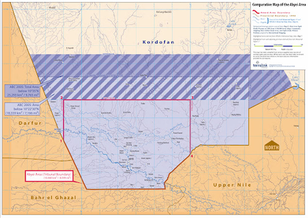 Comparative Map of the Abyei Area appended to the tribunal’s award
